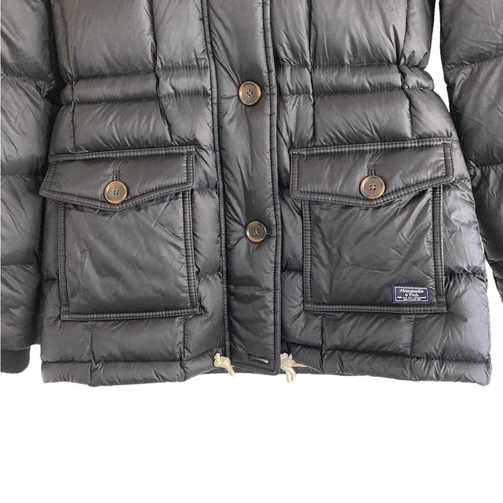 Abercrombie & Fitch Goose Down Sherpa Hoody Puffer Parka Coat Women’s Small - Picture 6 of 10